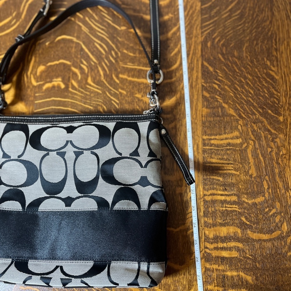 Coach Signature C Black and Gray with Black stripe Convertible Shoulder Bag - Picture 12 of 13